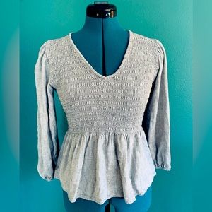 Madewell Wool Blend Lucie V-neck Top